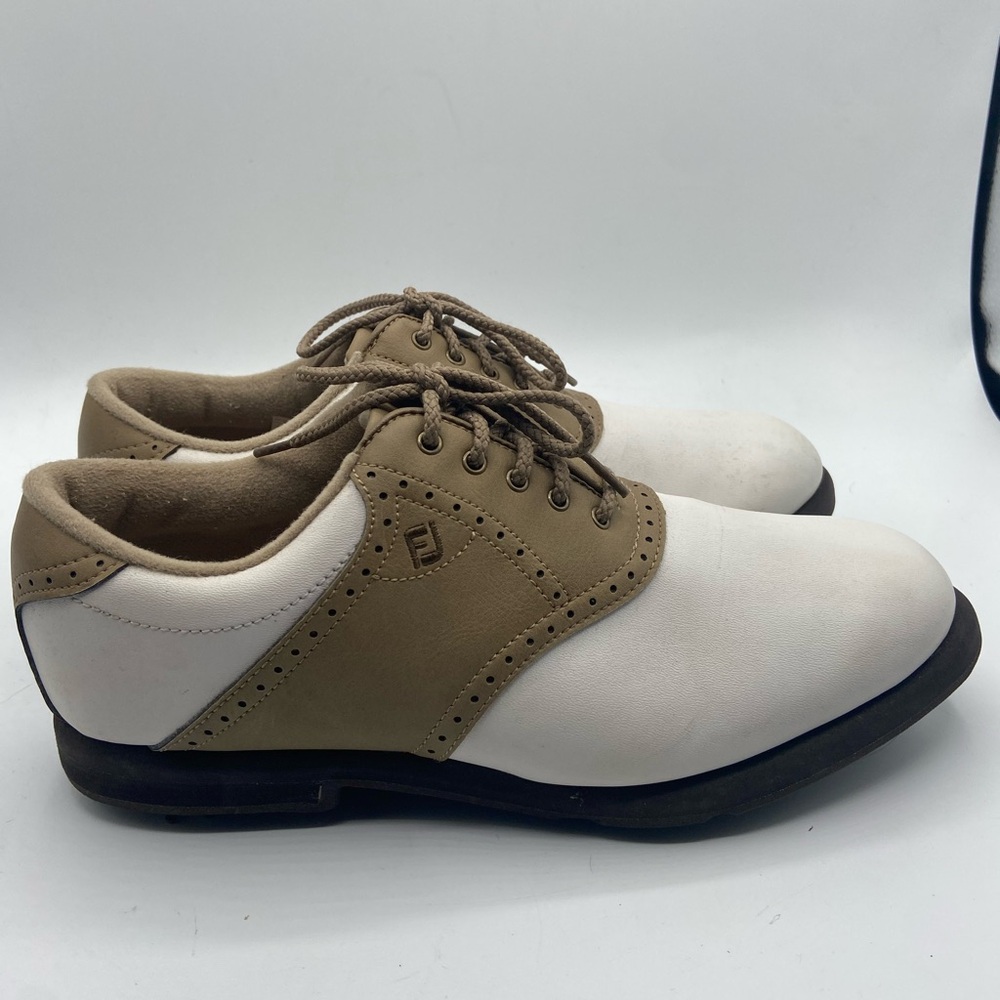 FootJoy GreenJoys 48727 White & Tan Saddle Golf Shoes 8.5 Women’s
